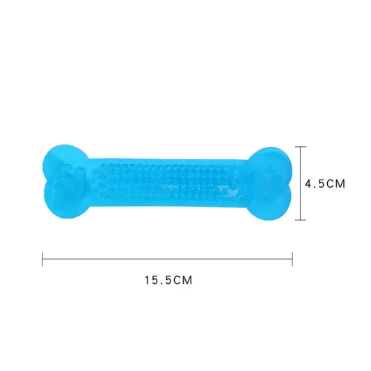 Dog Chewing Toys Durable Rubber Bone Puppy Teeth Cleaning Dental Care Multi Layered Textured Design Non Toxic Energy Release Mul